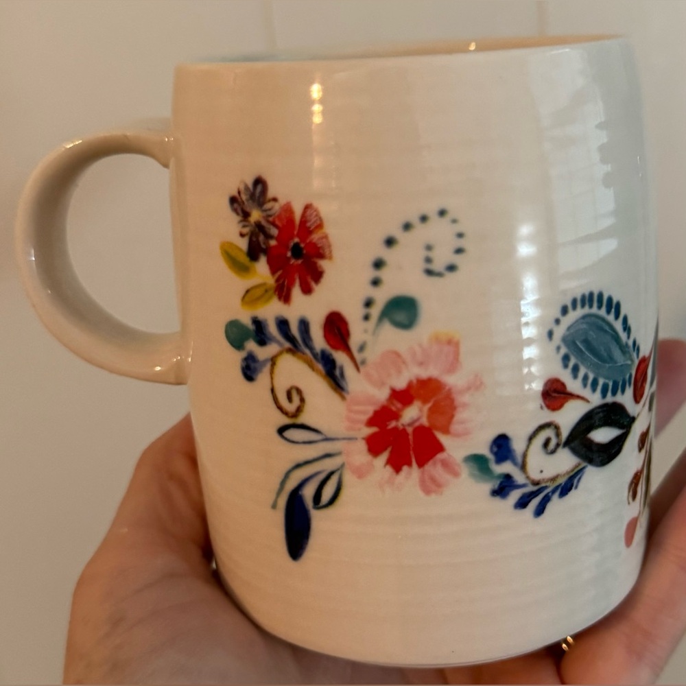 Anthropologie Petal Palette Monogram Letter B Initial Mug Starla M Halfmann Cup - Picture 3 of 6